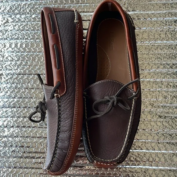 NEW L.L.BEAN Brown Leather Men's Shoes - Picture 5 of 9